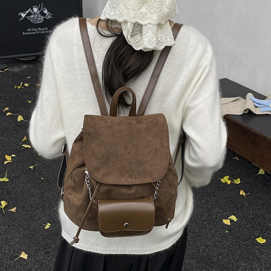 Schoolbag Retro College Style Backpack Women's 1011 New Autumn and Winter Light Luxury Niche High-end Sense Small Backpack Women