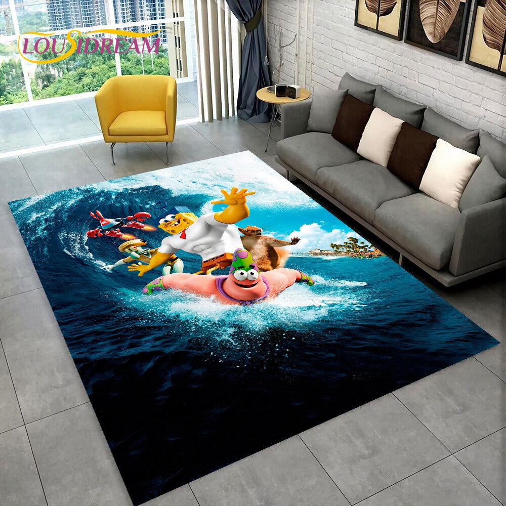 Cartoon S-SpongeBob Area Rug,Carpet Rug for Home Living Room Children Bedroom Sofa Doormat Decor,kids Play Non-slip Floor Mat