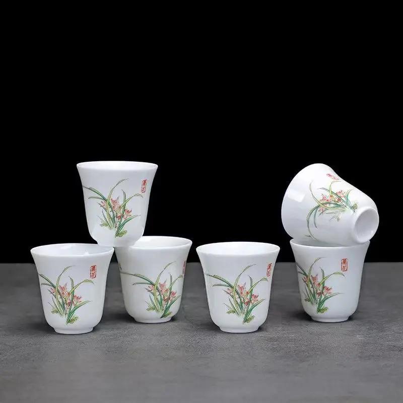 

Высококачественный набор чашек для чая из ланолина и нефрита с росписью в стиле кунг-фу, чайники для кипячения воды, самовары, керамические чайники, чайники для шу-пуэра