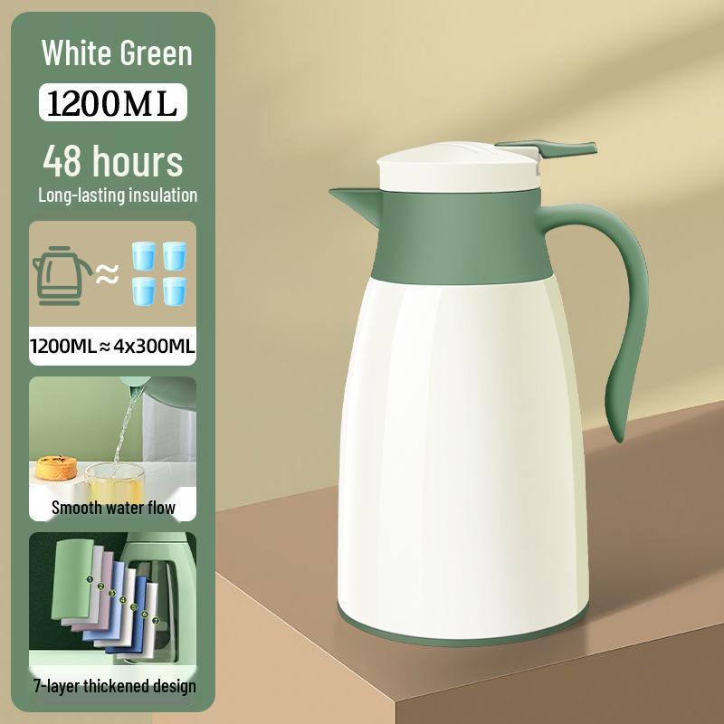 

2025 Cartoon Glass Liner Kettle: 48-Hour Hot Water Bottle for Dorm & Home Use 1230ml ~ 2-3 people