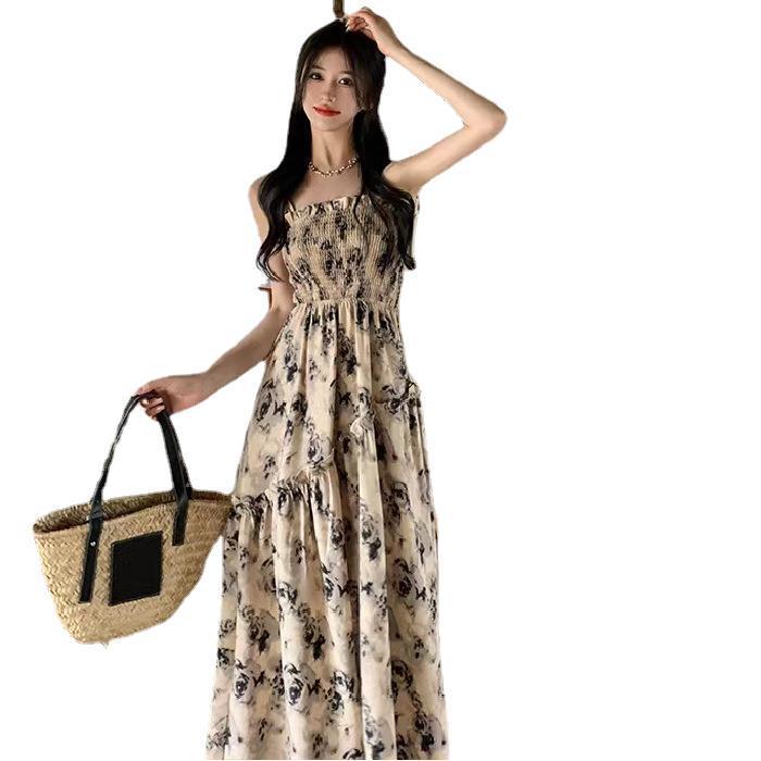 Summer 2024 Floral High Waist Fairy Mori Style Dress