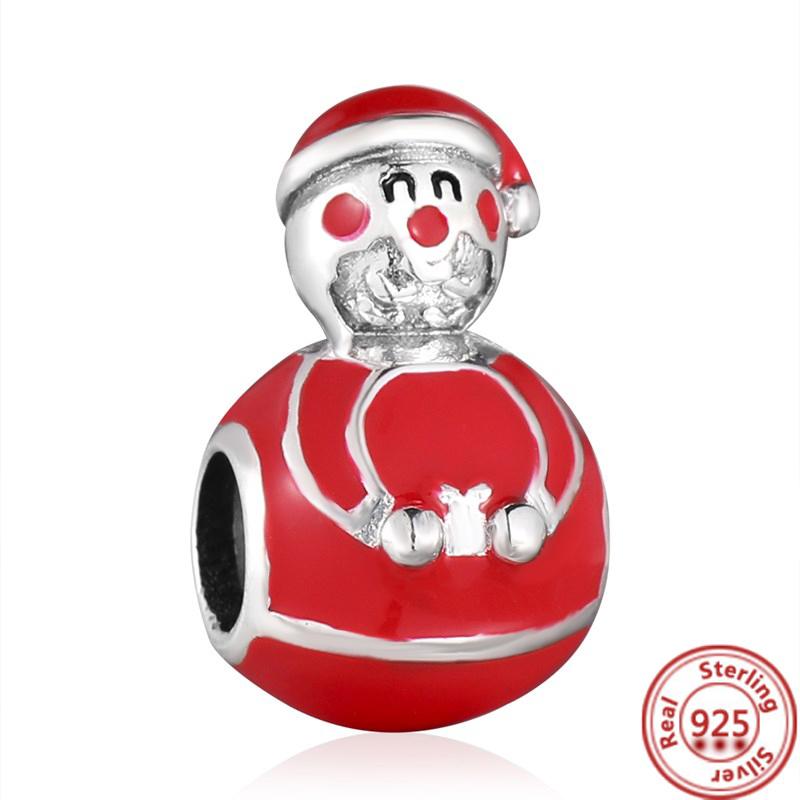 Christmas 925 Sterling Silver Tree Santa Sock Elk Castle Beads Fit Original  Charms Bracelet Women Christmas Jewelry