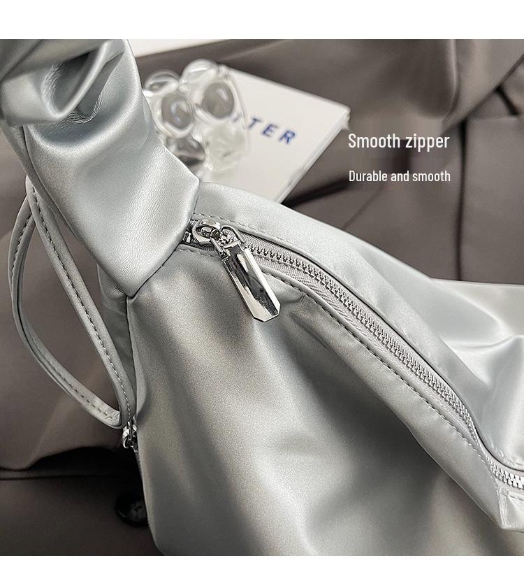 Niche Design Pleated Soft Leather Cloud Bag – Large Capacity, Trendy Single Shoulder Underarm Bag