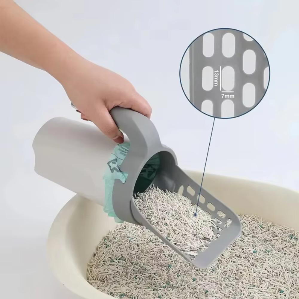 Hollow Design Cat Litter Shovel With Trash Bag Cat Litter Sifter Cat Litter Scoop Filter Outdoor