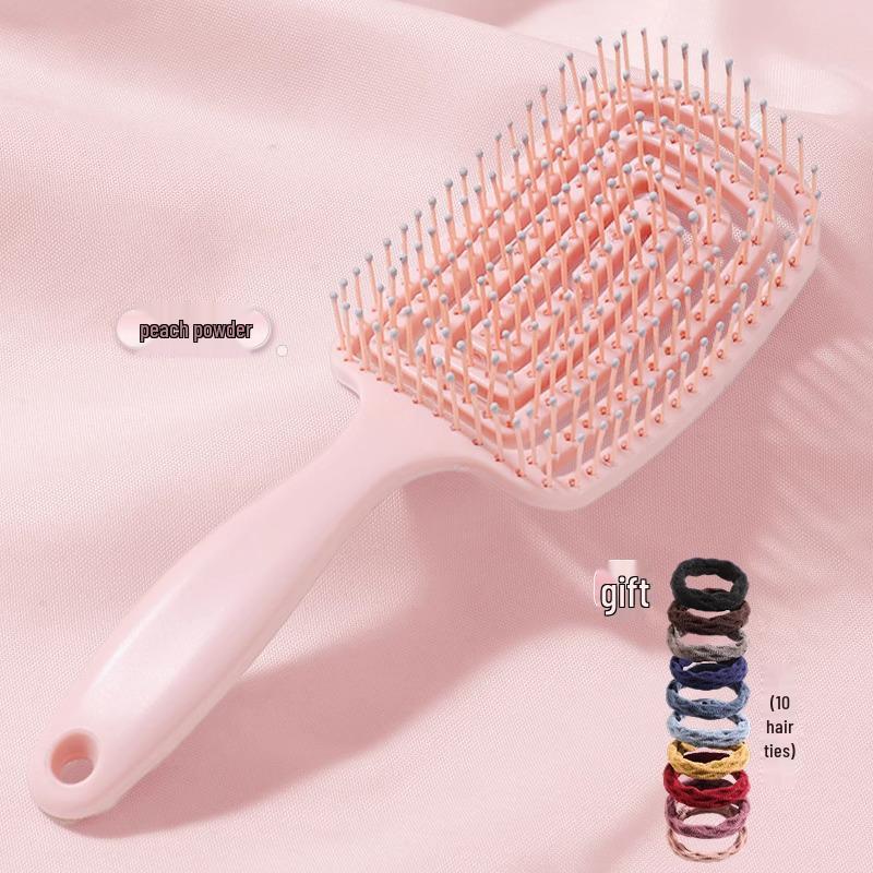 Cherry Blossom Pink Fluffy Large Curl Vent & Massage Hair Brush for Women