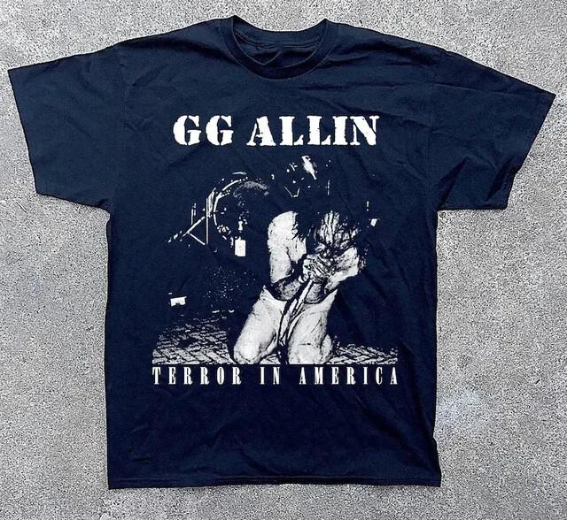 GG Allin Band Shirt GG Allin Band Cotton Black Unisex T-shirt S5XL VN2748 XXXXL