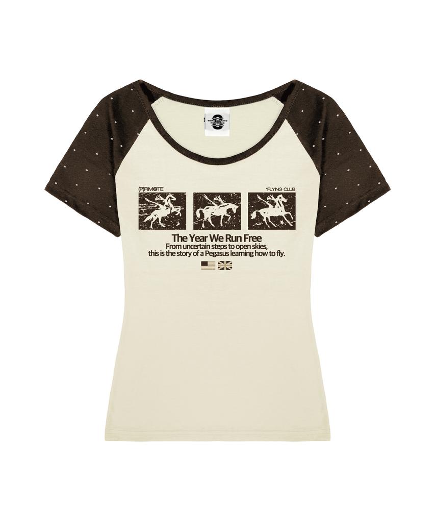 PRIMATE Run Free U-Neck Polka Dot Raglan Slim Fit Short Sleeve T-Shirt 4 Colors