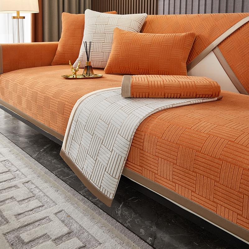 

Light Luxury Chenille Sofa Cushion Universal In All Seasons, Modern Seat Cushion Non-Slip Cover, Armrest Back Towel, Thickening 70*70cm