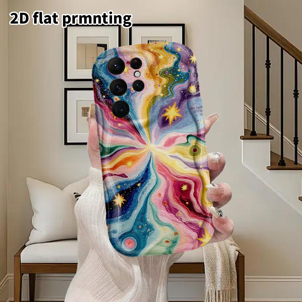 Phone Case: 2D Flat Samsung Galaxy A34 A35 M05 M06 S20 S22 S21 FE Plus 5G Protective Case, Couple Style, Swirling Nebula, Christmas and Halloween Gift