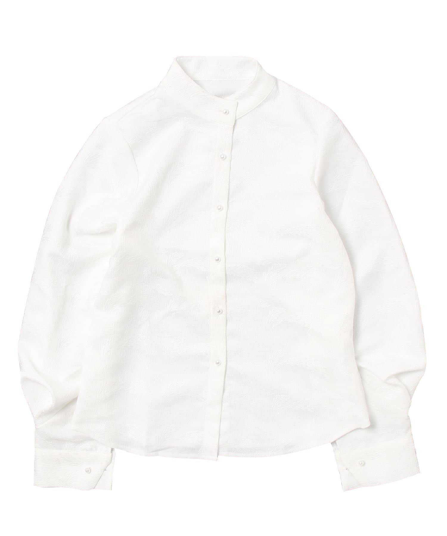 

Aimoha Long Sleeve Shirt Blouse with Floral and Retro Perfect for and Made with Embossed Jacquard Fabric in Subtle Women s Stand-Up Collar, Print,