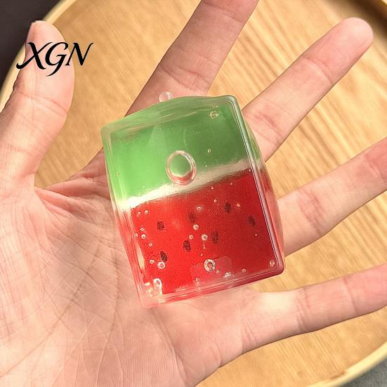 Irritability Relief Toy Watermelon Cube Stress Summer Squeeze Soft TPR Stretchy Transparent Sensory Relaxation Party Favors Reliever
