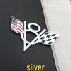 V8 Metal Car Decals for Chevrolet, Dodge, Jeep Tailgates - Includes American, German, British Flags