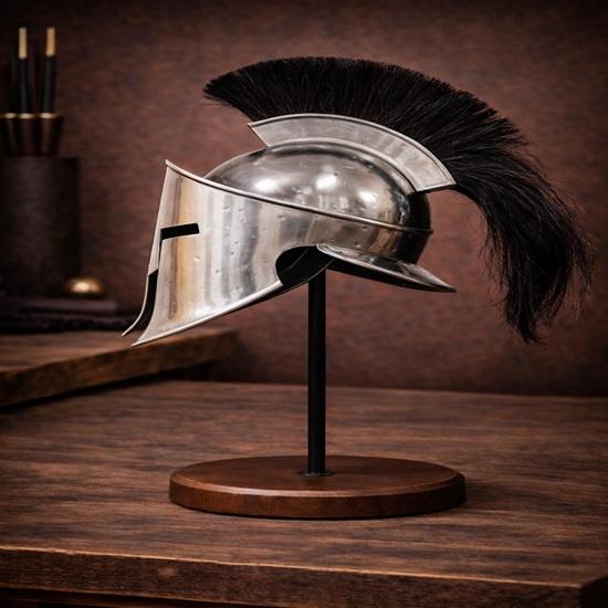 Leonidas Spartan Helmet Ancient Greek Warrior Armor 300 Movie Inspired Helmet for Cosplay, LARP Collector Display.