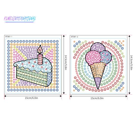 1 Set Diamant-Malerei-Aufkleber, Kreativität, DIY, Eiscreme-Muster, Strass-Aufkleber-Set für Zuhause, Wanddekoration