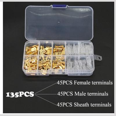 Yellow Crimp Terminal Block Set Transparent Protection Cover Male Female Docking Terminal Connector Kit 2.8 4.8 6.3