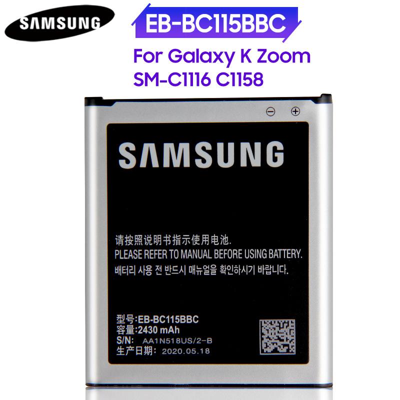 

Samsung Оригинальный сменный аккумулятор EB-BC115BBC для Samsung GALAXY K Zoom SM-C1116 C1158 C1115 EB-BC115BBE с NFC 2430 мАч