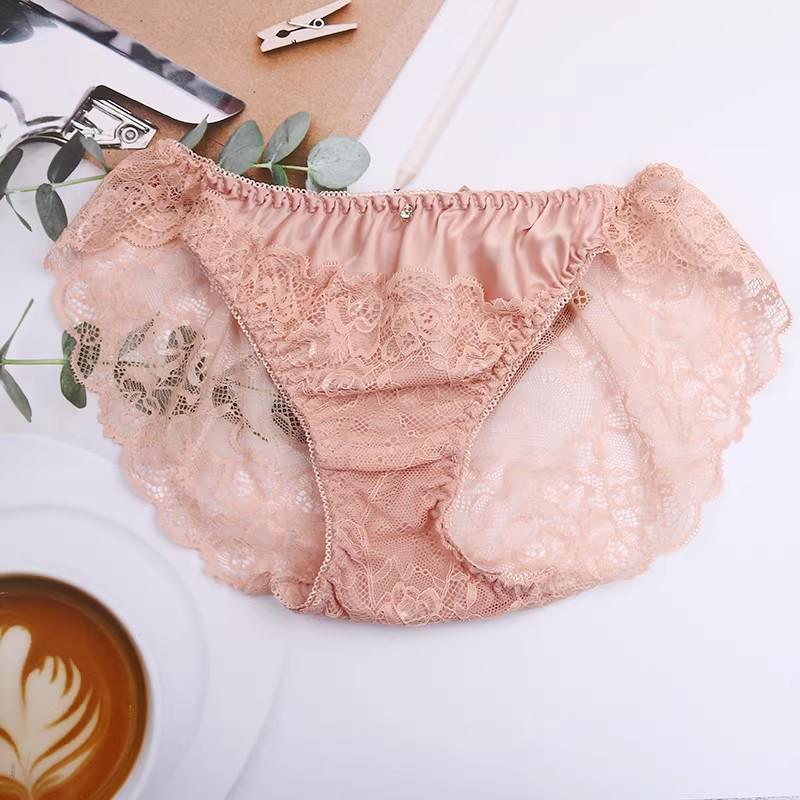 Clearance Japanese Women's Lace Thongs: Sexy Embroidered Low-Waist Underwear