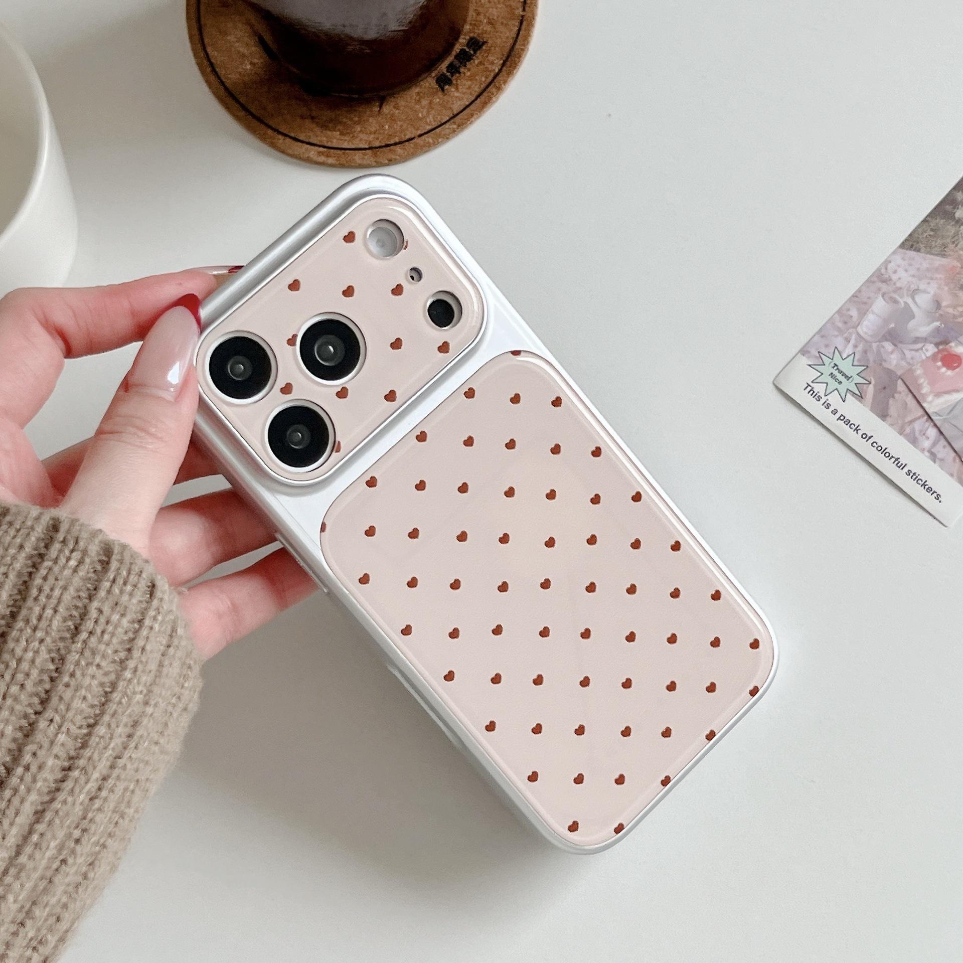 Spring Pink Hearts 3D Acrylic Apple Phone Case IMD серебряный