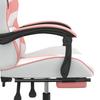 Gaming Chair with Footrest Swivel White & Pink PU Leather