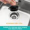 2 Pcs Universal Bath Plug with Stainless Steel Chain, Bath Plug Replacement, Bathroom Sink Plug Replacement,42 mm to 45 mm