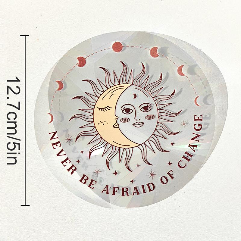 Atrapasol Pvc Autoadhesivo Pegatinas para Ventana de Cristal Gato Polilla Energía Atrapasol Papel Pintado Arcoíris Prismas Pegatina Calcomanías de Luz Solar