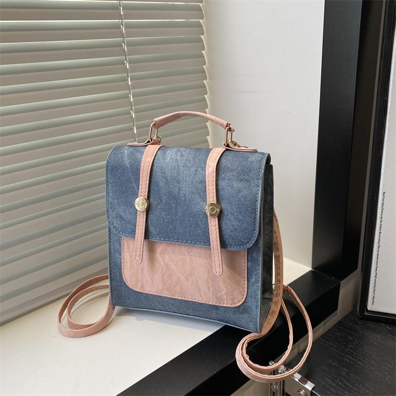 

Однотонная простая корейская версия женской сумки через плечо на одно плечо, нишевый дизайн, индивидуальный повседневный небольшой рюкзак