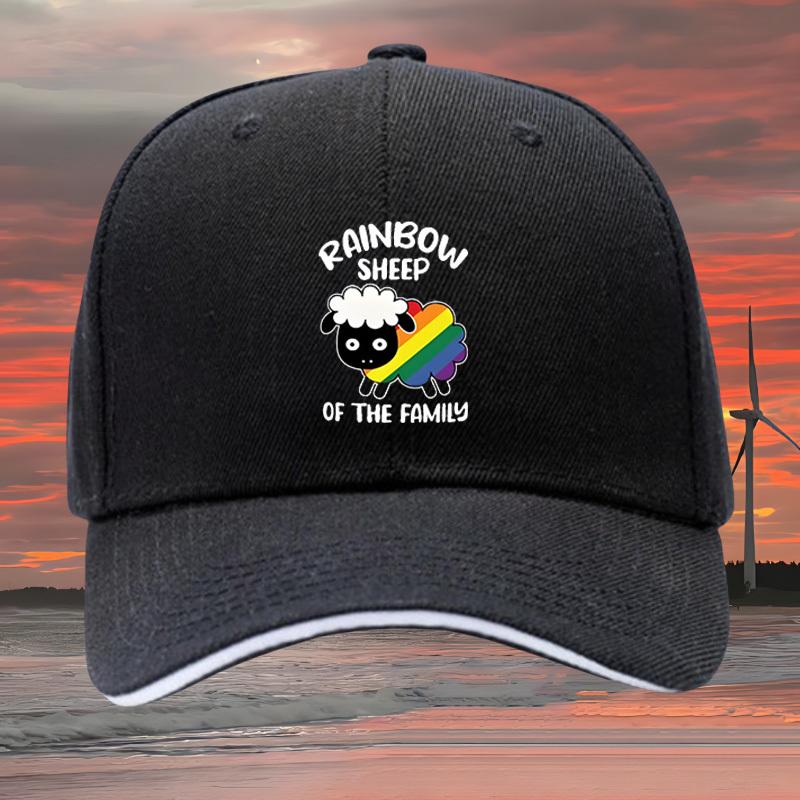 

Rainbow Sheep Of The Family Baseball Cap Adjustable Unisex Polyester Casual Outdoor Sun Visor Hat One Size