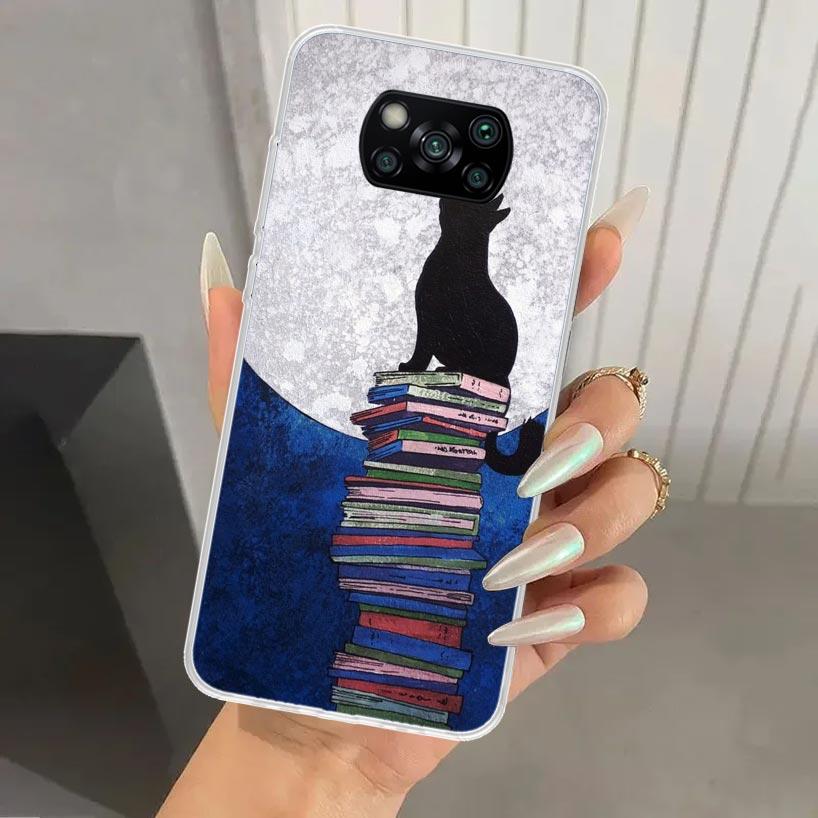 Black Cat Cartoon Cute Phone Case for Xiaomi Poco X5 X6 X7 Pro F7 Ultra M7 Redmi 15 15C 13 13C 12 12C 10 10A 10C 9 9A 9C 9T Shel
