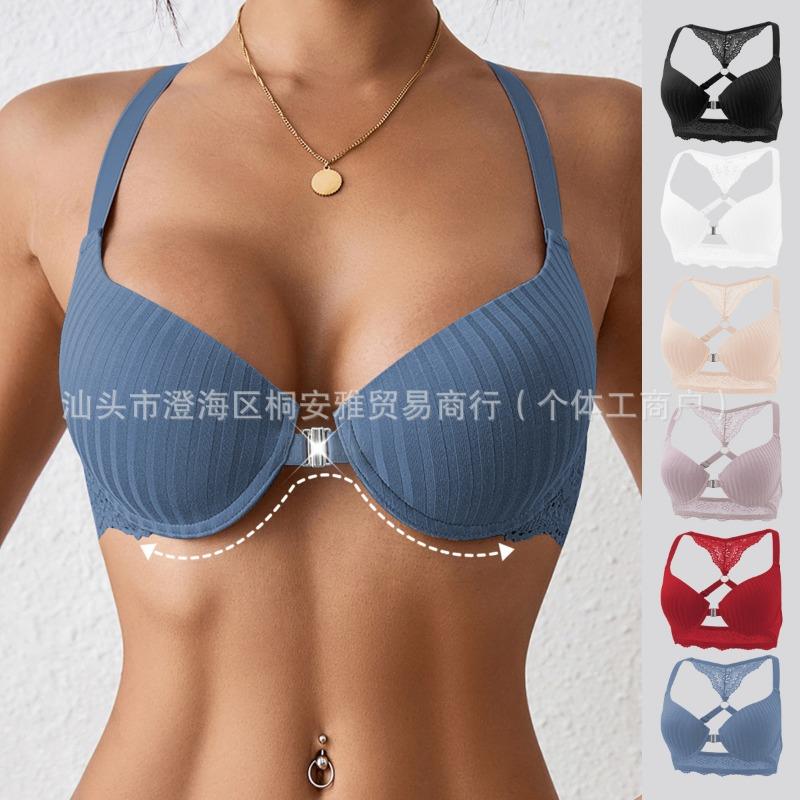 Übergröße Nahtloser Push-Up Raffung Rücken Schönheit Damen Bequemer BH