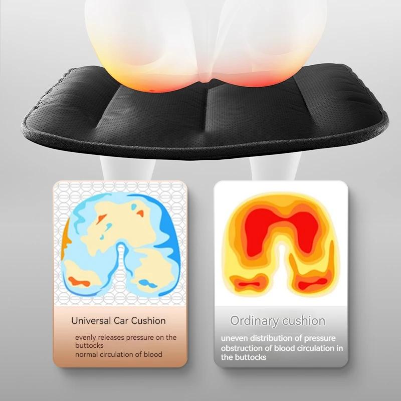 Universal Car Seat Cushion Luxury Leather Black Four Seasons Comfort Breathable Upholstered Auto Front Seat Pad Car Accessories