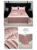 Solid Color Ice Silk Bed Sheet Set - Summer Cooling, Double/Single, Three-Piece, 2025 Edition
