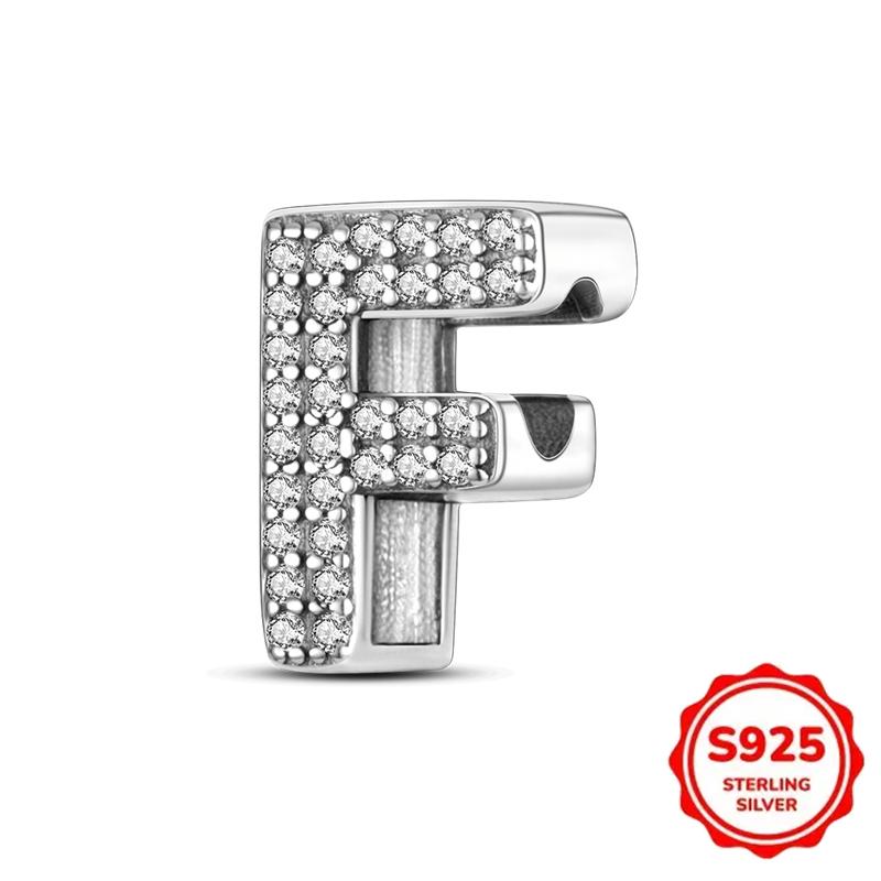Trendy Fashion Classic 26 Alphabet Letters Charm Bead Components Bead Components Authentic Original Retro Zircon Copper Metal Designed For Women