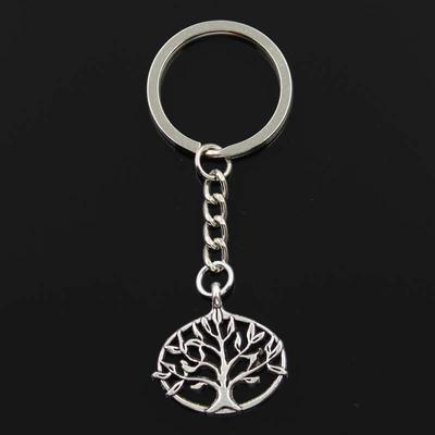 Chaveiro da moda 27x27mm Árvore da vida Bronze Pingentes DIY Homens Jóias Carro Chaveiro Anel Suporte Lembrança Para Presente