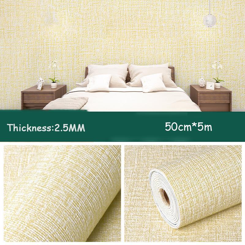 50cm*5m 3D Selbstklebende Verdickte Wasserdichte Tapete Leinenstrukturierte Einfarbige Heimdekorations- renovierungsaufkleber beige