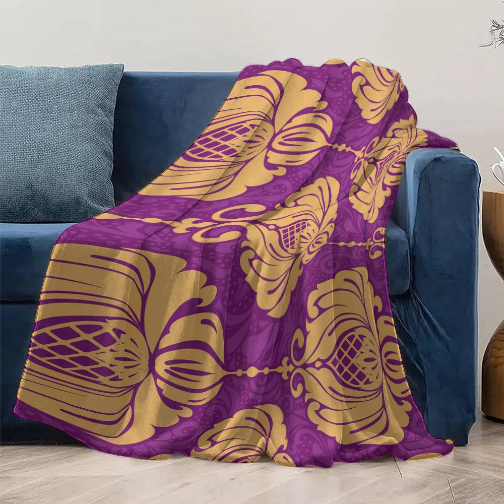 Luxurious Velvet Throw Blanket Floral Pattern Sofa Bed Decorative Cushion Cover for Home Living Room Bedroom