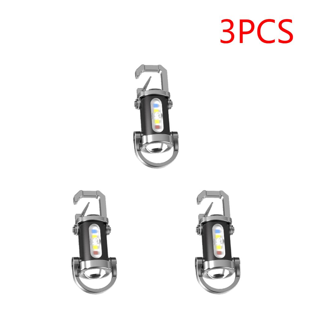 2-10PCS COB LED Keychain Flashlight Multifunctional Portable Keychain Torch Waterproof Camping Flashlight for Camping Hiking