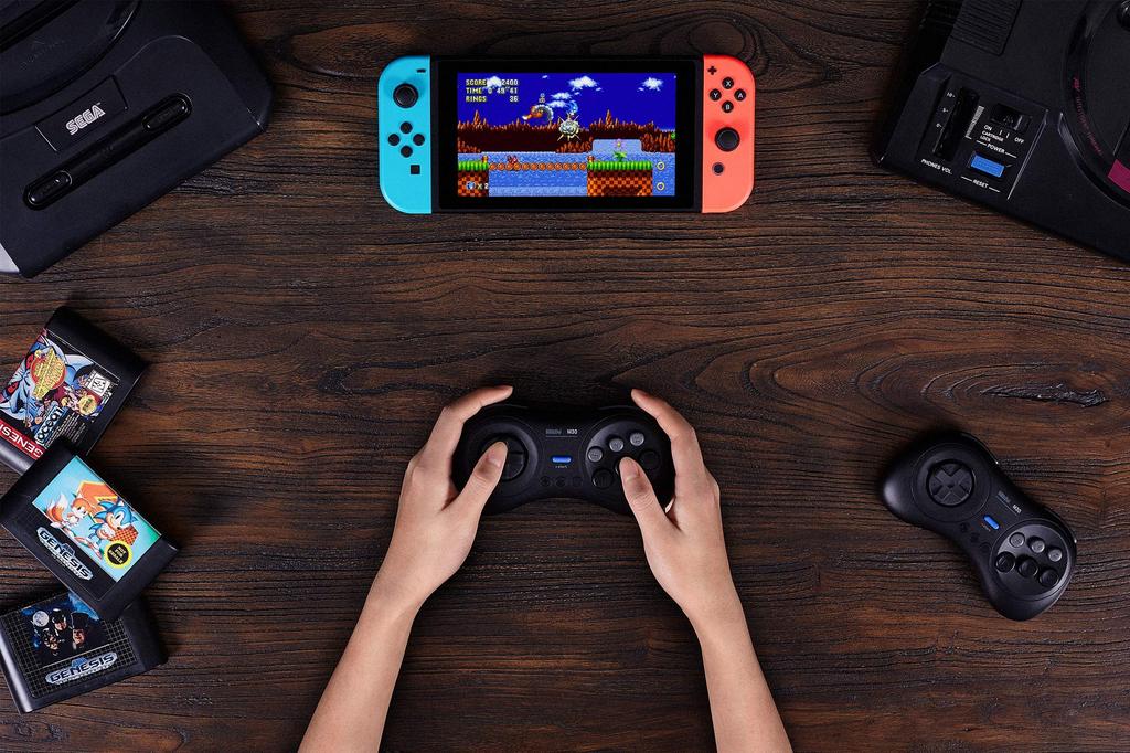 8Bitdo M30 Bluetooth Gaming Controller, 6-Button Mega Drive-Style Gamepad for Raspberry Pi, Switch, and macOS