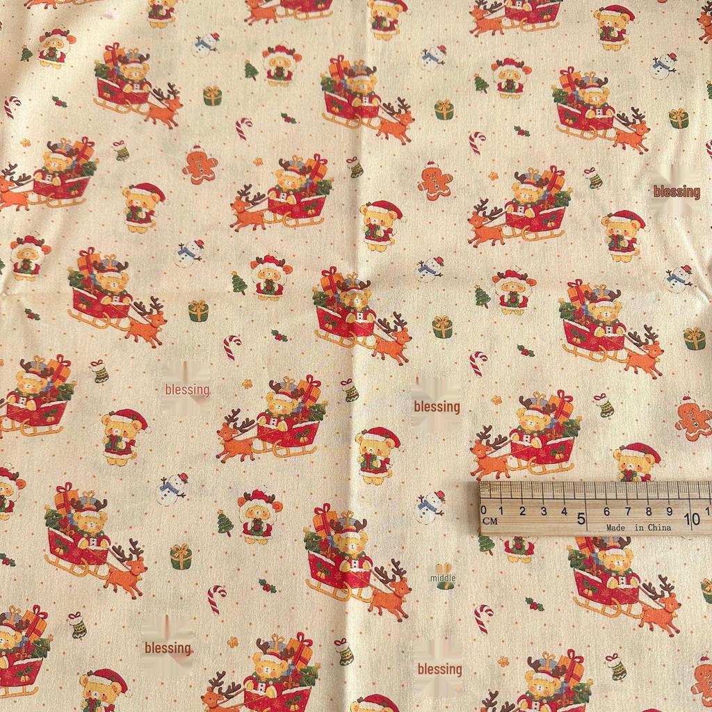 Korean Style 100% Cotton Digital Print Cartoon Fabric for Children's, Family, and Homewear DIY