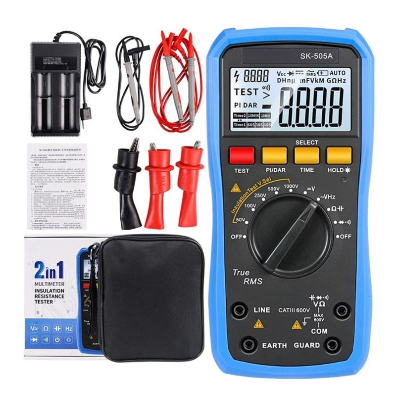 

Insulation Resistance Tester 2000V Megohmmeter & Digital Multimeter ABS Resistor Meter for Voltages Measurement 1