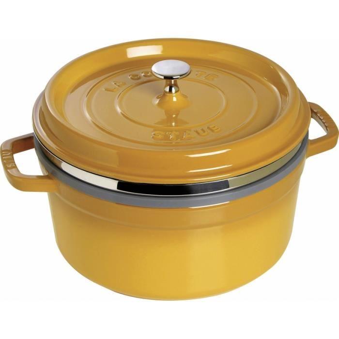 STAUB 405106050 - Cocotte Ronde Avec Panier Vapeur - Ø 26 Cm - Gris Graphite