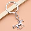 Creative Design Horse Shoe Keychain Vintage Style Stallion Charm Keyring  Bag Decoration