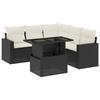 VidaXL Garden Lounge Set 6 Pcs with Cushions Black Braided Resin 3267266