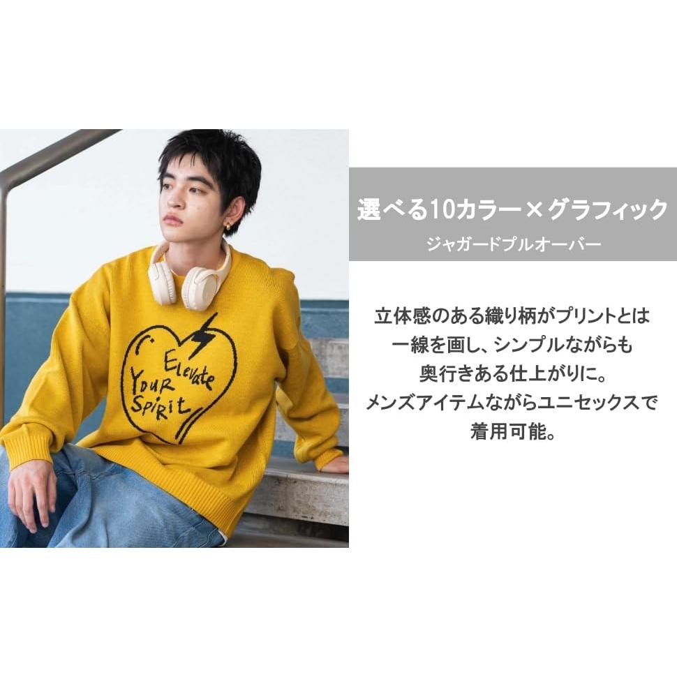 [Wego] Unisex Jacquard Graphic Pullover Tops, Long Sleeve, Sweater, Knit, Oversize Clothes, Autumn Clothes, Winter Clothes, Gift, Present, Men s