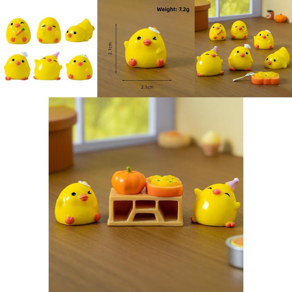 Resin Chefs Hat Fried Egg And Sleeping Duck Figurine With Cheerful Expression For Modern Interior Home Accents