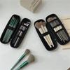 1pcs Black Small Large Cosmetic Storage Bags Waterproof Double Zipper Makeup Brushes Case Women Bag Portable Travel Brush Holder