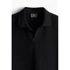H M Regular Fit Textured Polo sHirt Black