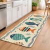 Vibrant Printed Fish Pattern Polyester Doormat Mat for Entryway Beach Nautical Bathroom Decor Waterproof House Mat Rug Idea