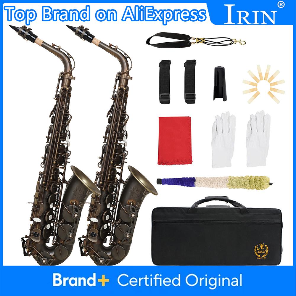 M MBAT Alto Saxophone E Flat Premium Brass Body Alto Saxophone Set Pro Saxophone Woodwind Instruments with Case Reed Sax