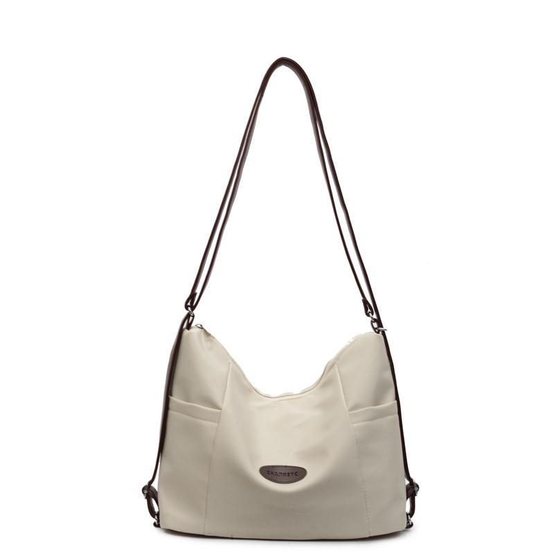 

Женская сумка через плечо однотонная большой вместимости сумка-тоут для поездок многофункциональный рюкзак сумка через плечо бежевый