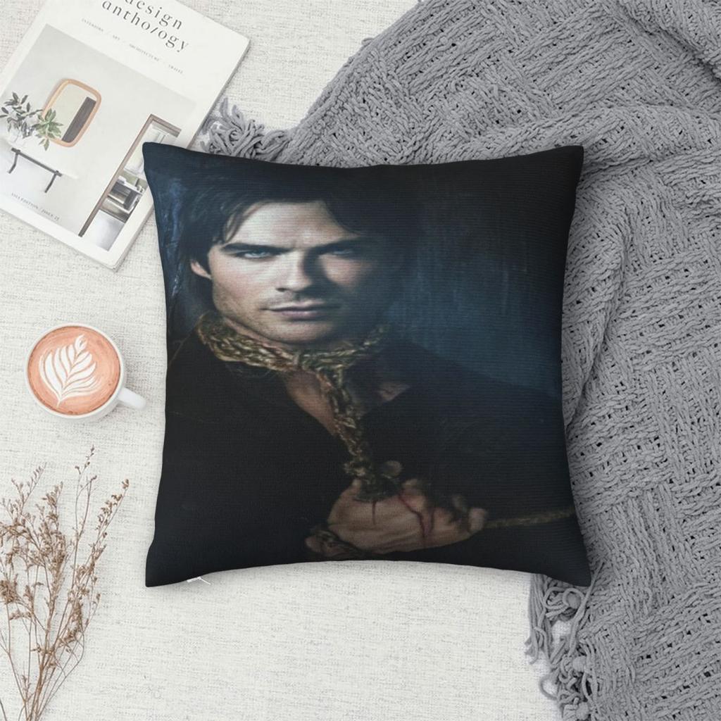 Home Decor Damon Salvatore Pillowcases Merch Pillow Cover Zippered Multi Size
